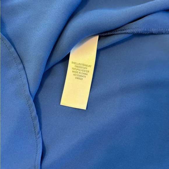 NWT Adrianna Papell Large Blouse Royal Blue Dolman Cap Sleeve V-Neck Tunic Top - Picture 7 of 10